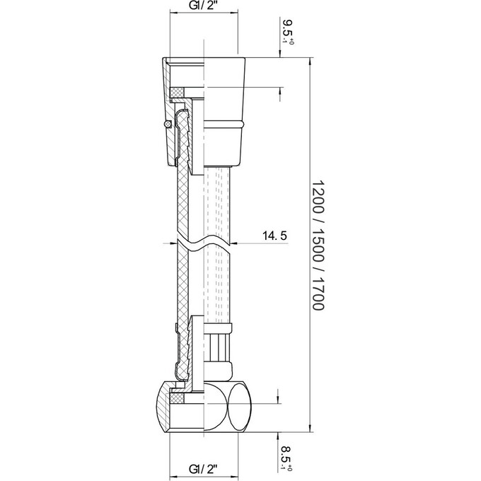 Шланг для душа Imprese Chrome f03600101AF (150 см), Цвет производителя: хром, фото 2