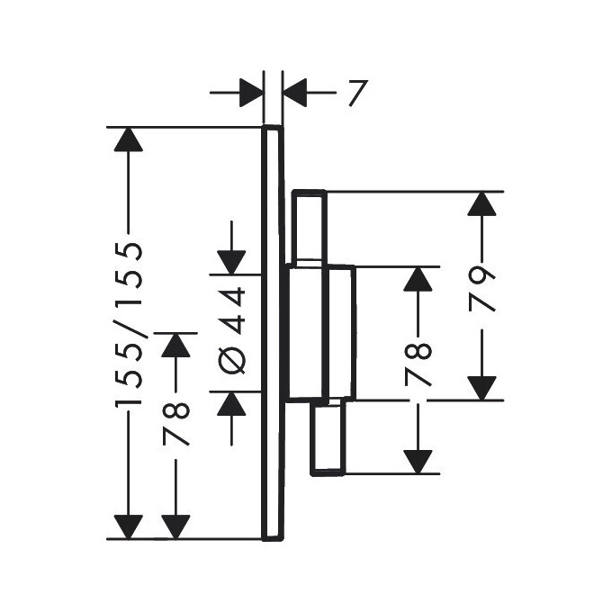 Внешняя часть смесителя скрытого монтажа для ванны Hansgrohe DuoTurn E 75417000, Цвет производителя: хром, фото 5