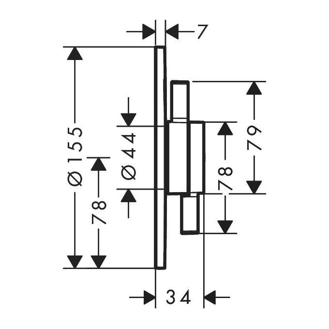 Внешняя часть смесителя скрытого монтажа для ванны Hansgrohe DuoTurn S Matt Black 75418670 (черная матовая), Цвет производителя: черный матовый, фото 3