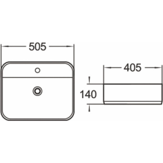 Раковина Volle I-Form White с06010603-50 (51x41 см, белая глянцевая), Доступные размеры: 51 x 41, Цвет производителя: белый глянец, фото 2