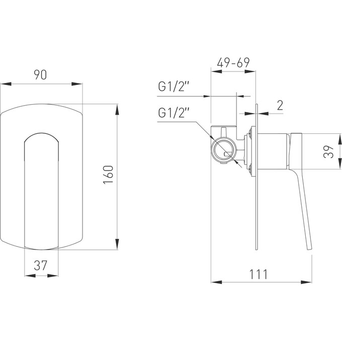 Гигиенический душ со смесителем Volle Solo Cepillado Níquel SET20240404 (1510.101402+1586.190102, никель), Цвет производителя: никель, фото 2
