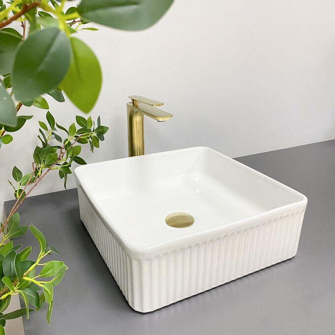 Умивальник VBI Bolzano White VBI-013800 (38x38 см), Доступні розміри: 38 x 38, Колір виробника: білий глянець, фото 