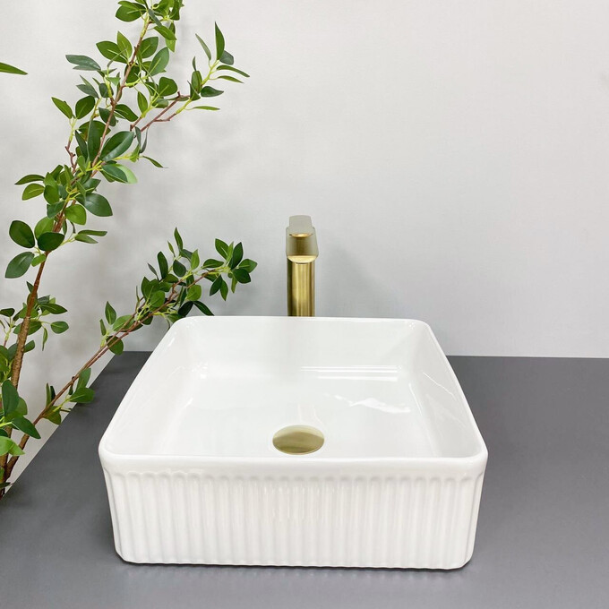 Умивальник VBI Bolzano White VBI-013800 (38x38 см), Доступні розміри: 38 x 38, Колір виробника: білий глянець, фото , изображение 4