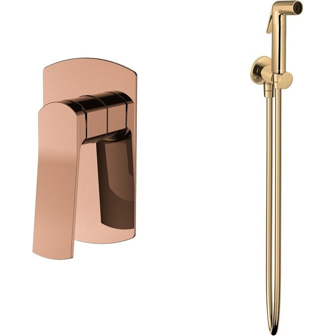 Гигиенический душ со смесителем Volle Solo Cepillado Bronce SET20240412 (1510.101421+1586.190121, бронзовый), Цвет производителя: бронза, фото 