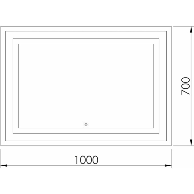 Зеркало для ванной комнаты Imprese Karlov Light m08607600MB (100x70 см, с подсветкой), Доступные размеры: 100 x 70, фото 3