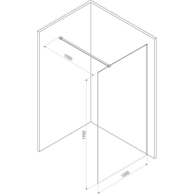 Душевая стенка Volle Walk-In 18-08-90+01-01+05D-100 (100 см, стекло прозрачное, профиль хром), фото 3