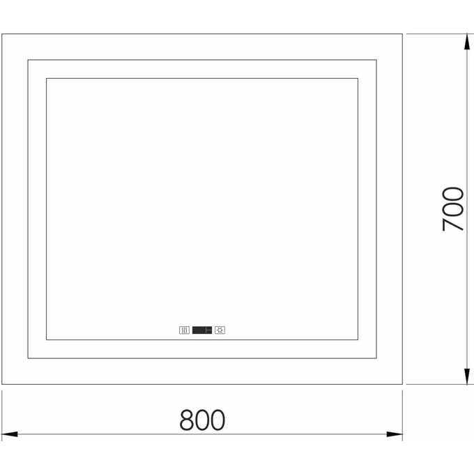 Дзеркало для ванної кімнати Imprese Karlov Option m08607600MD (80x70 см, з підсвічуванням, підігрівом та годинником), Доступні розміри: 80 x 70, фото , изображение 3
