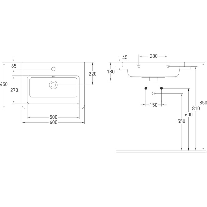 Тумба с раковиной Volle Solo 1910.306007 (60 см, подвесная), Доступные размеры: 60, Цвет производителя: белый глянец, фото 5