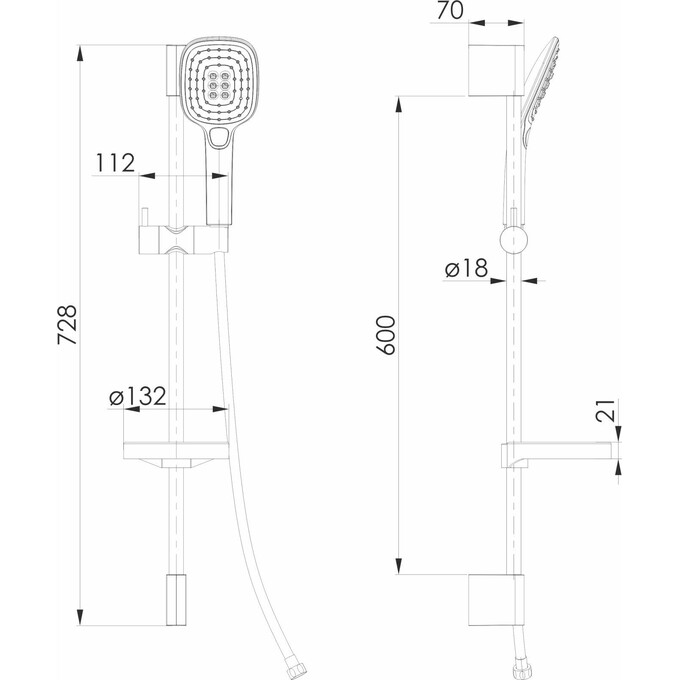 Душевой гарнитур Volle Cascada B55 De La Noche 1586.170604 (черный матовый, с мыльницей), фото 2