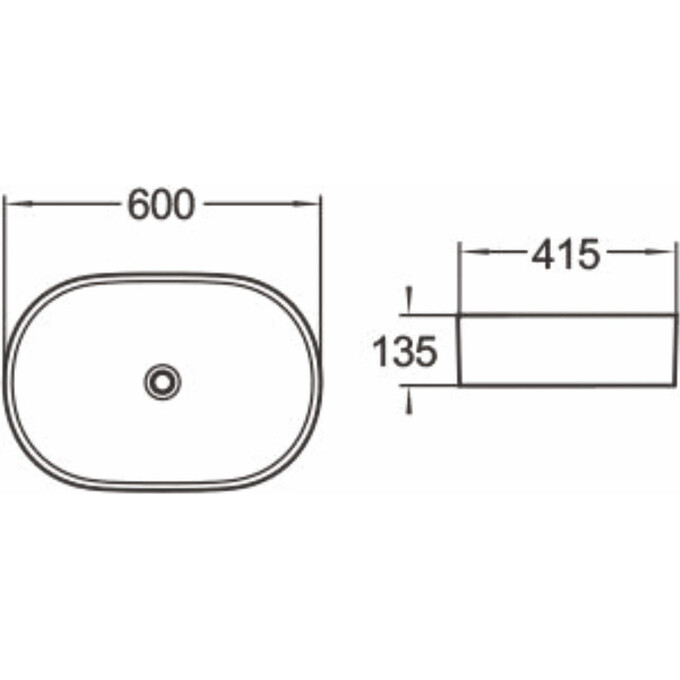 Умывальник Volle Vis Black Matt 1301.005004 (60x42 см, черный матовый, чаша), Цвет производителя: черный матовый, фото 2