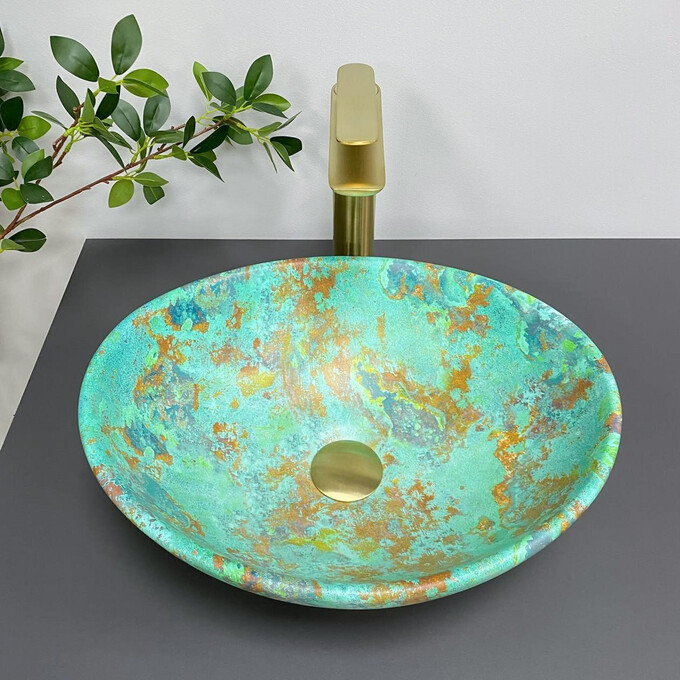 Умивальник VBI Parma Marble Green Matt VBI-011003 (40x33 см, зелений матовий, чаша), Доступні розміри: 40 x 33, Колір виробника: зелений матовий, фото , изображение 3