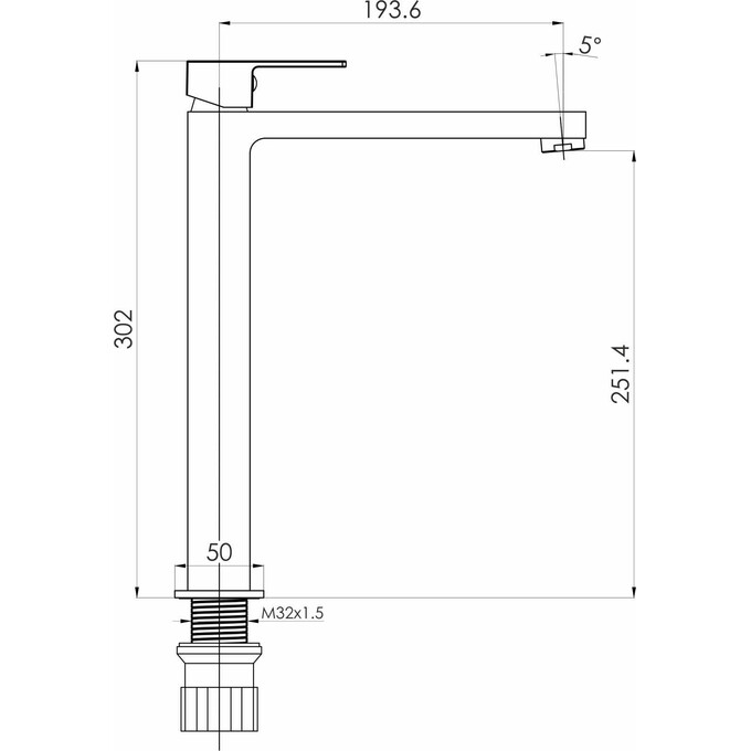 Смеситель для умывальника Imprese Karlov Chrome f03507601AB (высокий), Цвет производителя: хром, фото 2