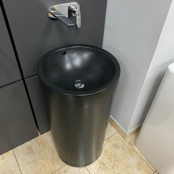 Умивальник VBI Matera Black Matt VBI-019007 (46 см, чорний матовий, підлоговий), Доступні розміри: 46 x 46, Колір виробника: чорний матовий, фото , изображение 2