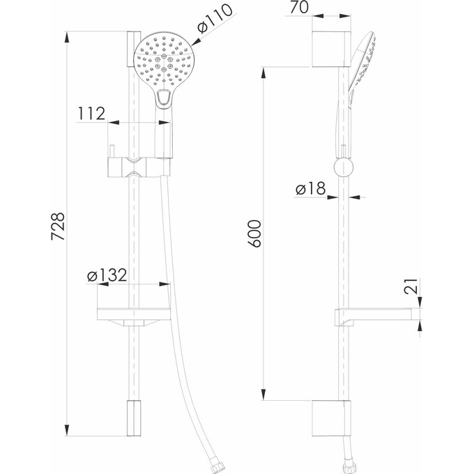 Душовий гарнітур Volle Cascada B45 De La Noche 1586.170504 (чорний матовий, з мильницею), фото , изображение 2