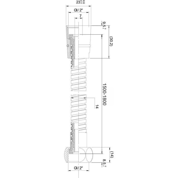 Шланг для душа Imprese Black Matt f03600110SB (180 см, черный матовый), фото 2