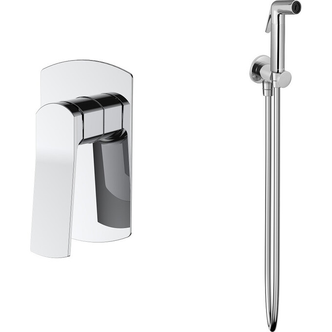 Гигиенический душ со смесителем Volle Solo Chrome SET20240402 (1510.101401+1586.190101), Цвет производителя: хром, фото 