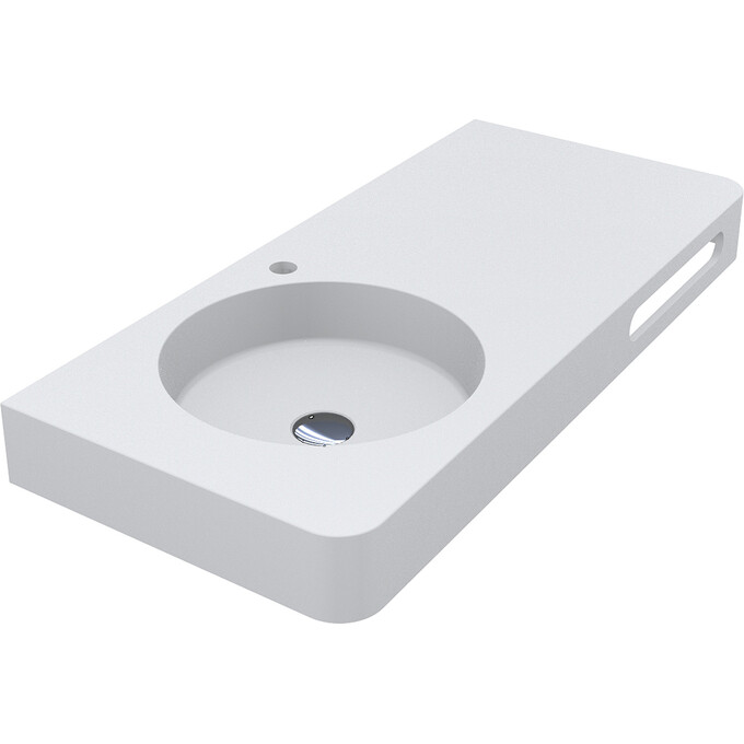 Умивальник-стільниця Miraggio Loop 1000 L Mirasoft 8813978 (100x45 см, білий матовий, з крилом), Доступні розміри: 100 x 45 L, Технологія виробництва: Mirasoft Technology, Колір виробника: білий матовий, фото 