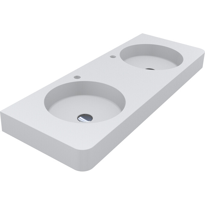 Умивальник Miraggio Loop 1200-2 Mirasoft 8814003 (120x45 см, білий матовий, з двома чашами), Доступні розміри: 120 x 45, Технологія виробництва: Mirasoft Technology, Колір виробника: білий матовий, фото , изображение 4