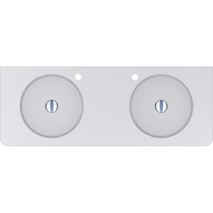 Умивальник Miraggio Loop 1200-2 Mirasoft 8814003 (120x45 см, білий матовий, з двома чашами), Доступні розміри: 120 x 45, Технологія виробництва: Mirasoft Technology, Колір виробника: білий матовий, фото , изображение 3