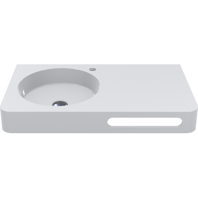 Умывальник-столешница Miraggio Loop 800 L Miramarble 8813981 (80x45 см, с крылом), Доступные размеры: 80 x 45 L, Технология производства: Miramarble, Цвет производителя: белый глянец, фото 7