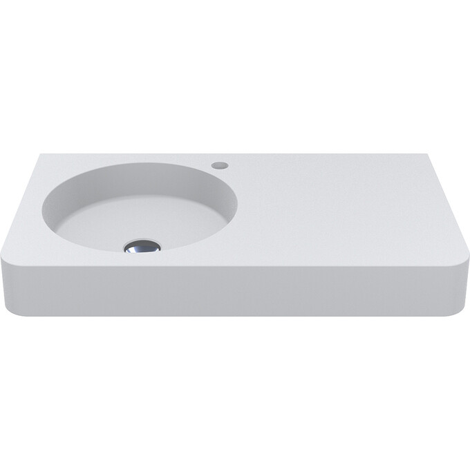 Умывальник-столешница Miraggio Loop 800 L Miramarble Matt 8813982 (80x45 см, белый матовый, с крылом), Доступные размеры: 80 x 45 L, Технология производства: Miramarble Matt, Цвет производителя: белый матовый, фото 2