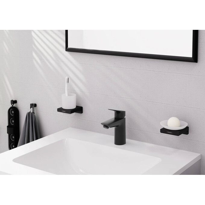 Смеситель для умывальника Hansgrohe Logis Black Matt 71107670 (черный матовый, с донным клапаном), Цвет производителя: черный матовый, фото 2