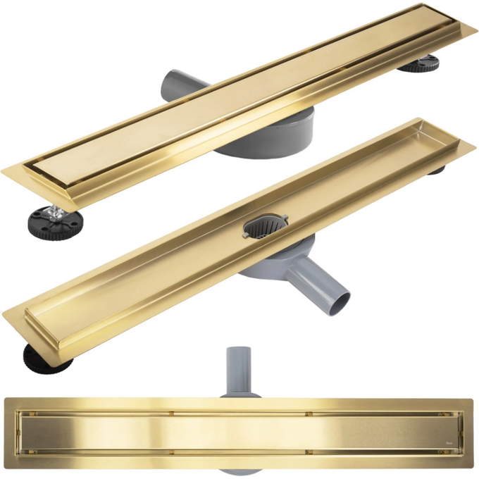 Душовий трап Rea Neox Pro Brushed Gold 80 REA-G2703 (80 см, брашоване золото), Колір виробника: золото брошене (матове), Доступні розміри: 80, фото 