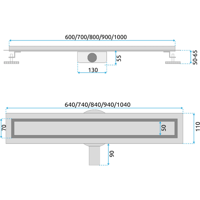 Душовий трап Rea Neox Pro Black 70 REA-G7802 (70 см, чорний матовий), Колір виробника: чорний матовий, Доступні розміри: 70, фото , изображение 6