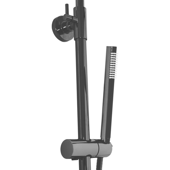 Душова система з термостатом Rea Lungo Black Glossy REA-P8763 (чорна глянсова, з виливом), Колір виробника: чорний глянець, фото , изображение 6