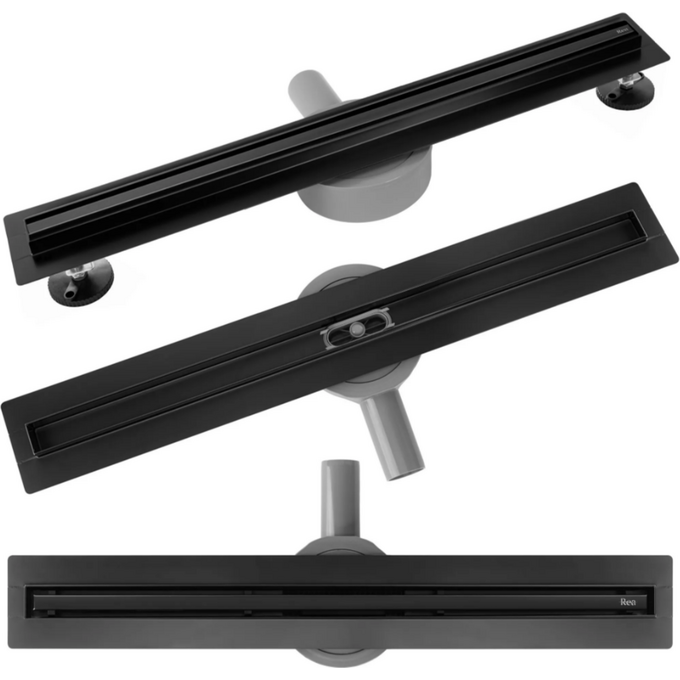 Душовий трап Rea Neox Slim Pro Black 80 REA-G2710 (80 см, чорний матовий), Колір виробника: чорний матовий, Доступні розміри: 80, фото 