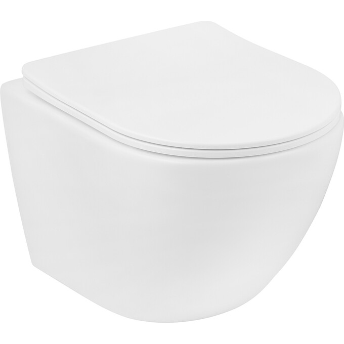 Комплект унитаз с инсталляцией 4 в 1 3884966KH483632: подвесной унитаз с сиденьем Kroner Harz Tornado WHI483632 + инсталляция Grohe Solido 3884966Q + клавиша смыва Grohe Even 38966000, фото 3