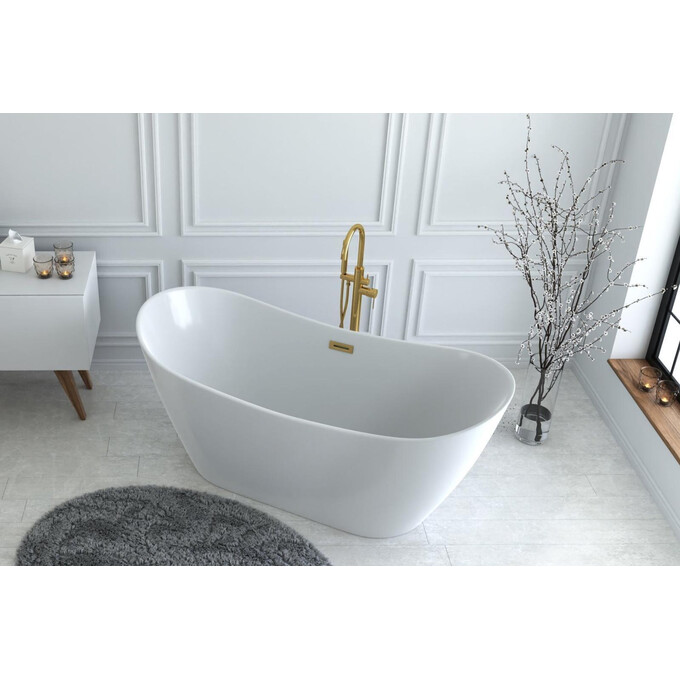 Смеситель для ванны Corsan Lugo Gold CMB7560GL (золотой, напольный), Цвет производителя: золото, фото 2