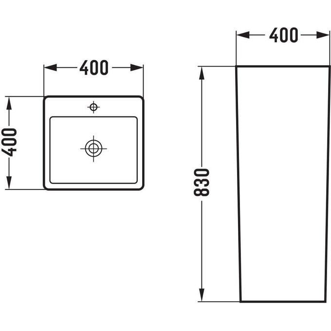 Умивальник Mexen Otra White MEX-26034000 (40x40 см, підлоговий), Колір виробника: білий глянець, фото , изображение 2