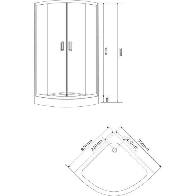 Душевая кабина с поддоном Eger Tisza BS 599-021-BS (90x90 см, стекло с рисунком, профиль черный матовый), фото 7