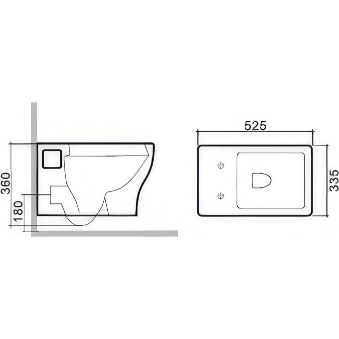 Подвесной унитаз RJ Flex RJCE03004 (с сиденьем), фото 2
