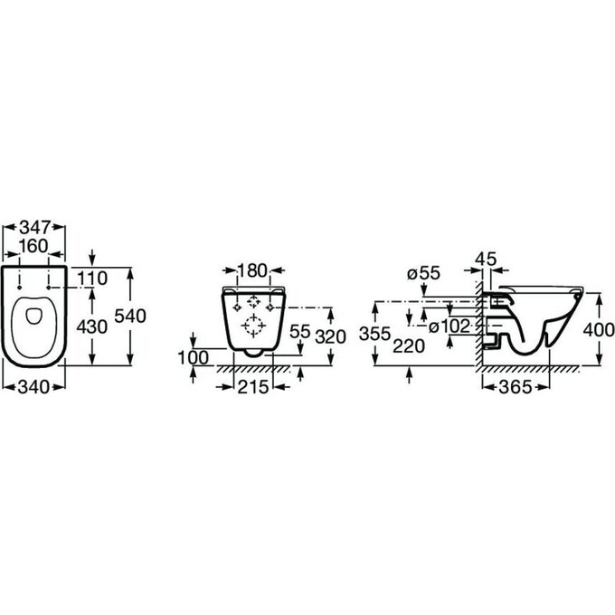 Безобідковий підвісний унітаз Roca Gap A34H472000 (з сидінням), фото , изображение 3