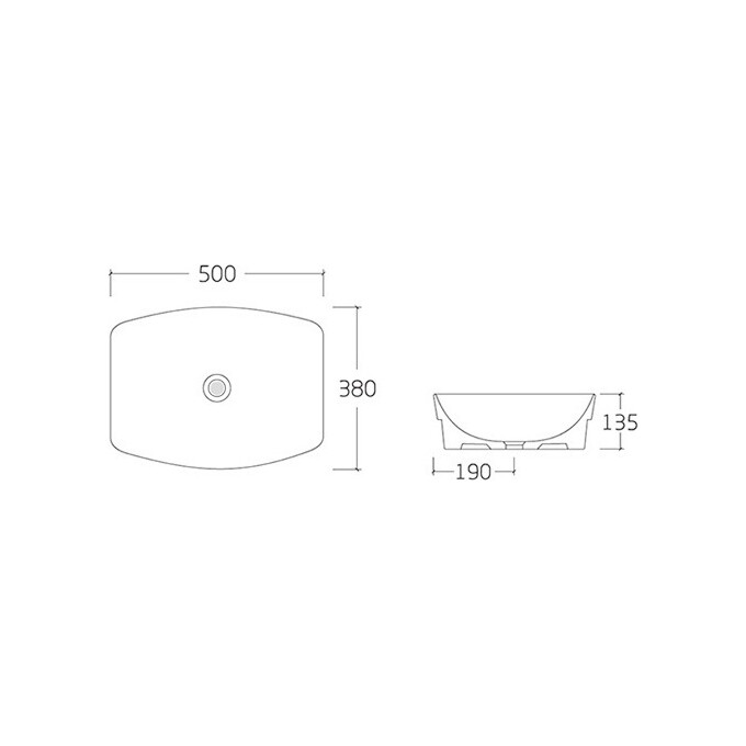 Умивальник Volle Amar 1301.005550 (50x38 см), Доступні розміри: 50 x 38, фото , изображение 2
