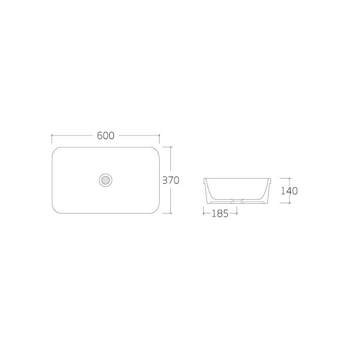 Умивальник Volle Amar 1301.005560 (60x37 см), Доступні розміри: 60 x 37, фото , изображение 2