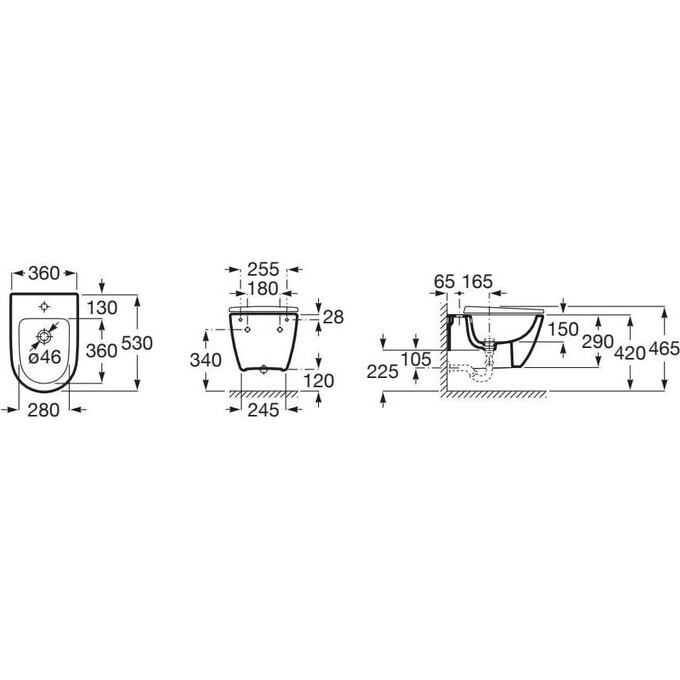 Биде подвесное Roca Ona A357685000, фото 3