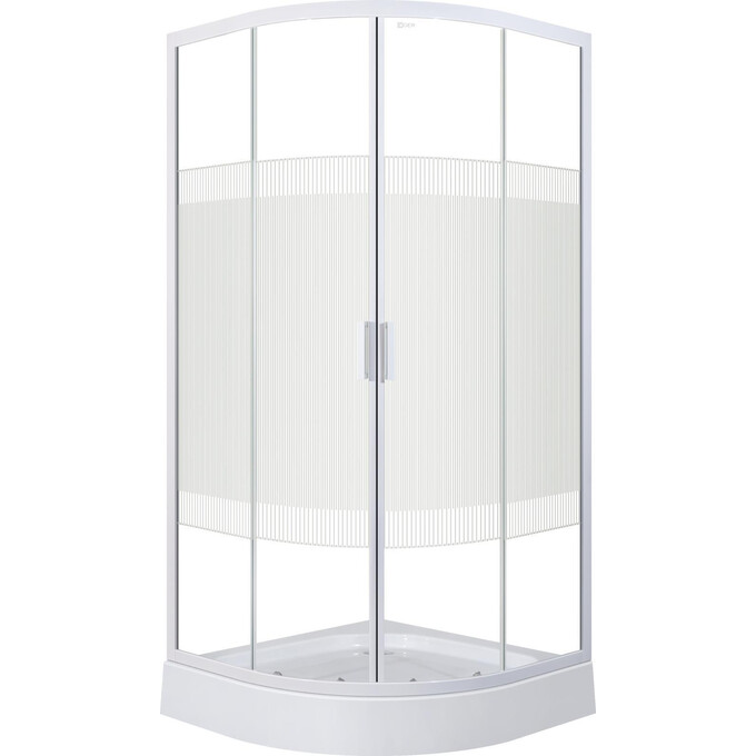 Душевая кабина с поддоном Eger Tisza WS 599-021-S (90x90 см, стекло с рисунком, профиль белый глянцевый), фото 