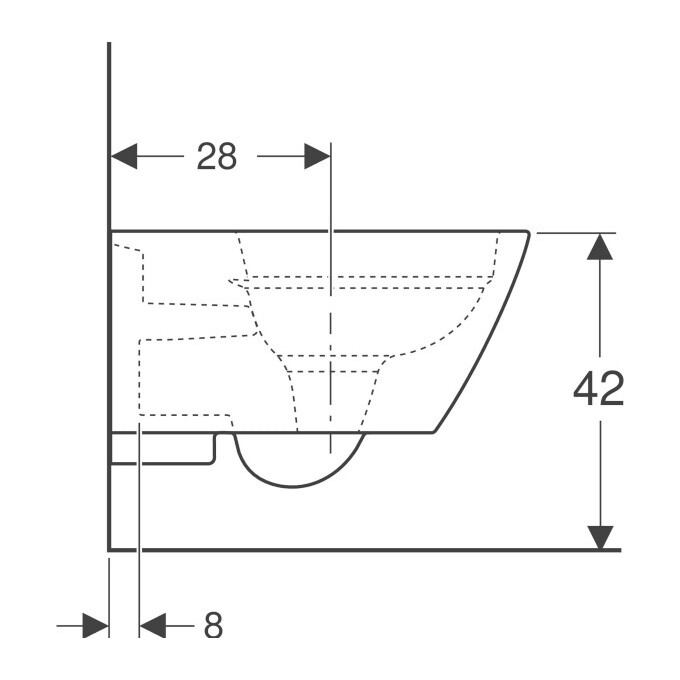 Безободковый подвесной унитаз Geberit Smyle Square 500.208.01.1 (без сиденья), фото 5