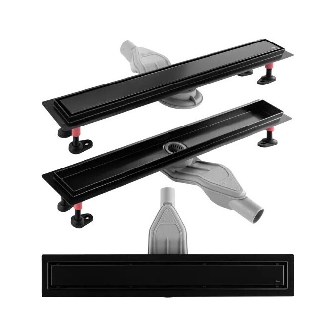 Душовий трап Rea Neox Superflow Black 80 REA-G7807 (80 см, чорний матовий), Колір виробника: чорний матовий, Доступні розміри: 80, фото 