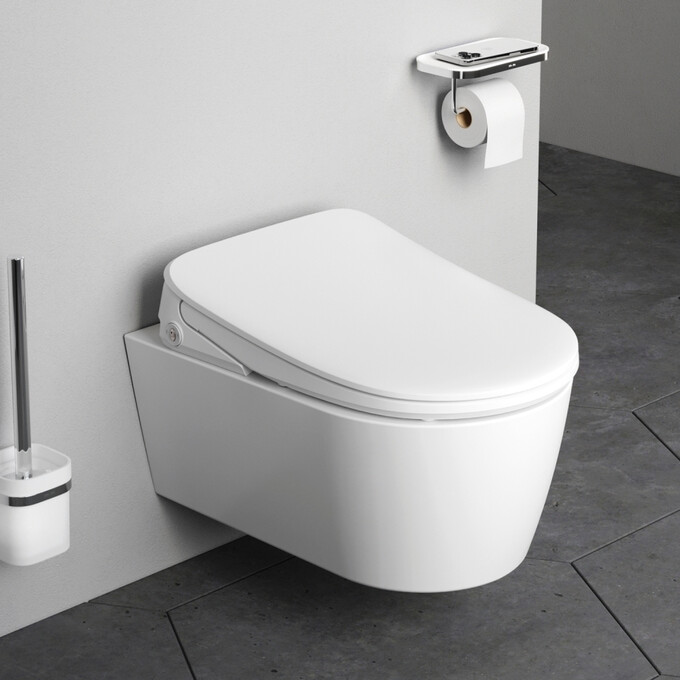 Безобідковий підвісний унітаз Am.Pm Func FlashClean C8F1702SC (з кришкою-біде), фото , изображение 3