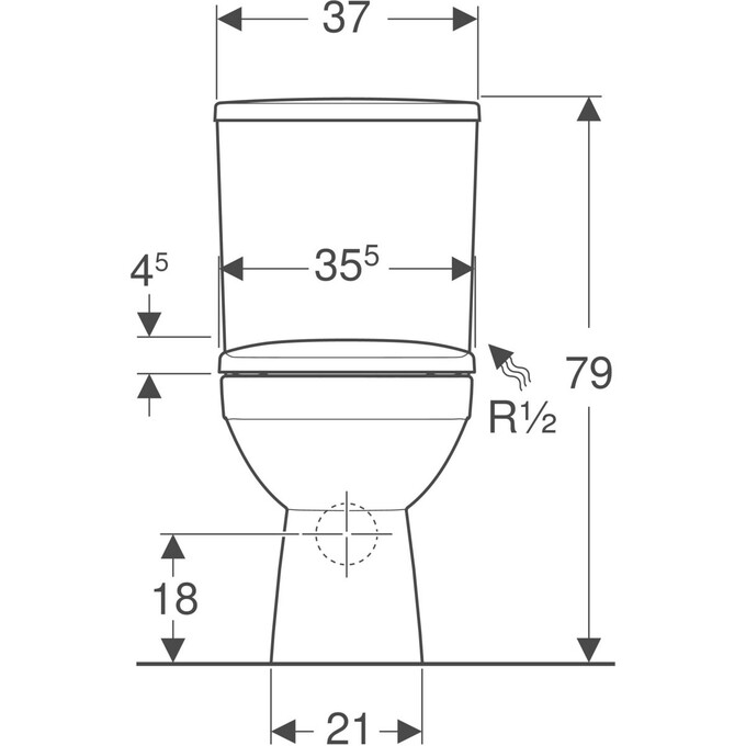 Безободковый унитаз-компакт Geberit Selnova Square 503.086.00.1 (с сиденьем), фото 3