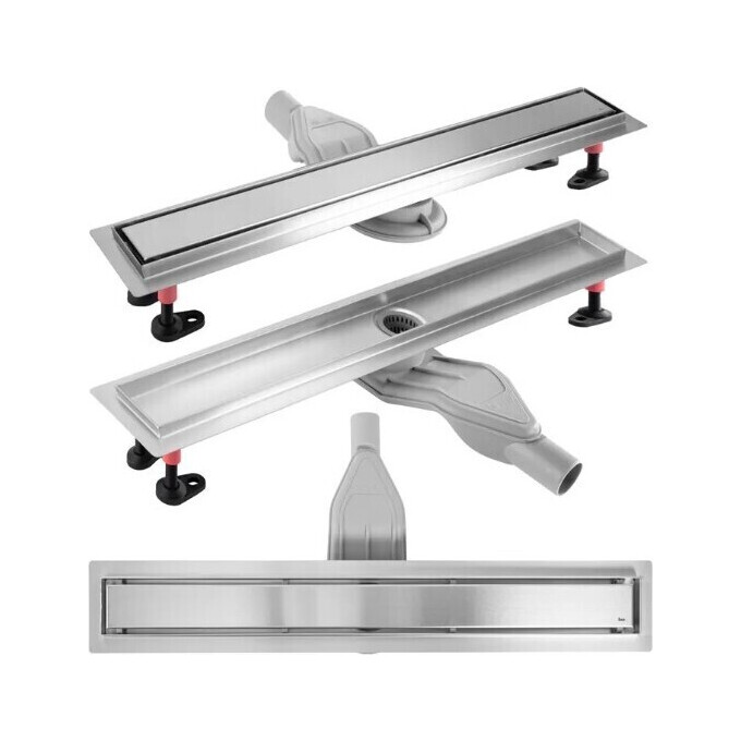 Душовий трап Rea Neox Superflow Brushed Steel 80 REA-G2707 (80 см, нержавіюча сталь), Колір виробника: нержавіюча сталь, Доступні розміри: 80, фото 