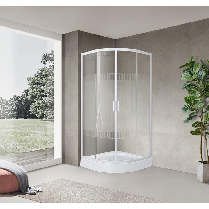 Душевая кабина с поддоном Eger Tisza WS 599-021-S (90x90 см, стекло с рисунком, профиль белый глянцевый), фото 5
