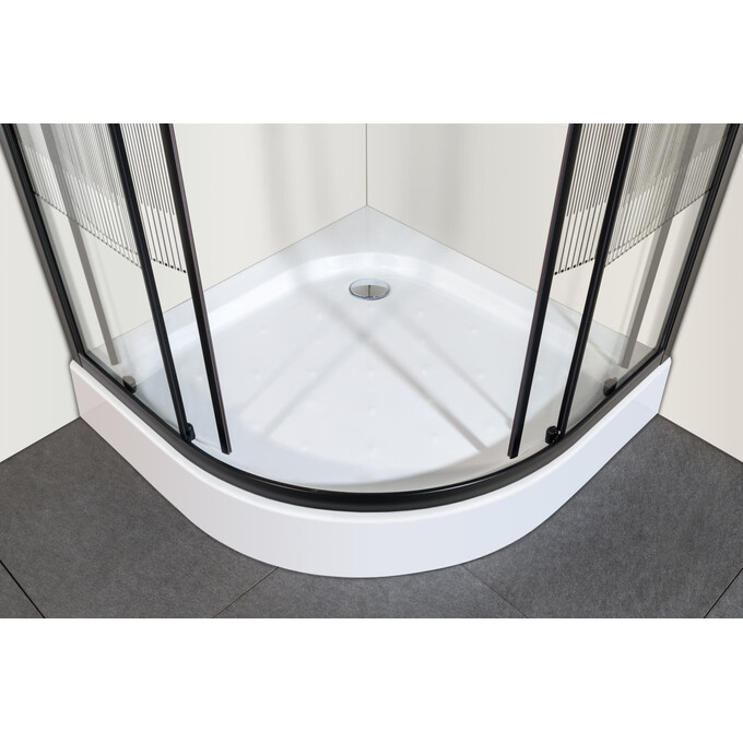 Душевая кабина с поддоном Eger Tisza BS 599-021-BS (90x90 см, стекло с рисунком, профиль черный матовый), фото 3