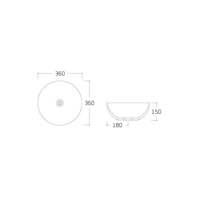 Умивальник Volle Ola 1301.005336 (36 см, чаша), фото , изображение 2