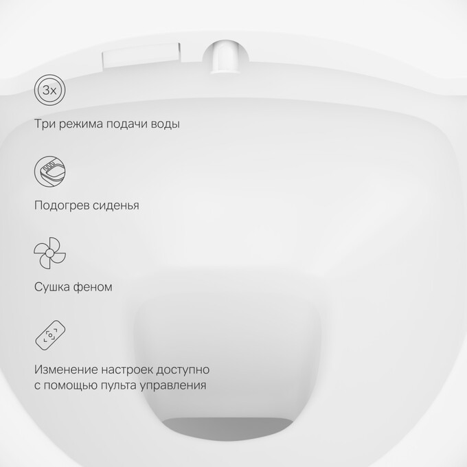 Безобідковий підвісний унітаз Am.Pm Func FlashClean C8F1702SC (з кришкою-біде), фото , изображение 11