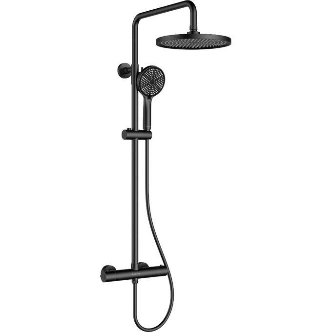 Душова система з термостатом Imprese Centrum AR T-15261AR (чорна матова), Колір виробника: чорний матовий, фото 
